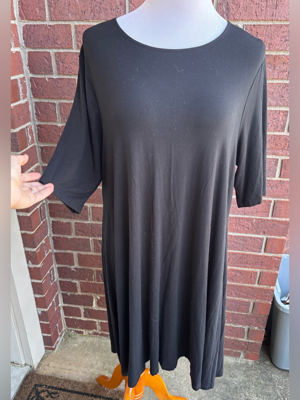 Old Navy Black Long Sleeve Swing Dress